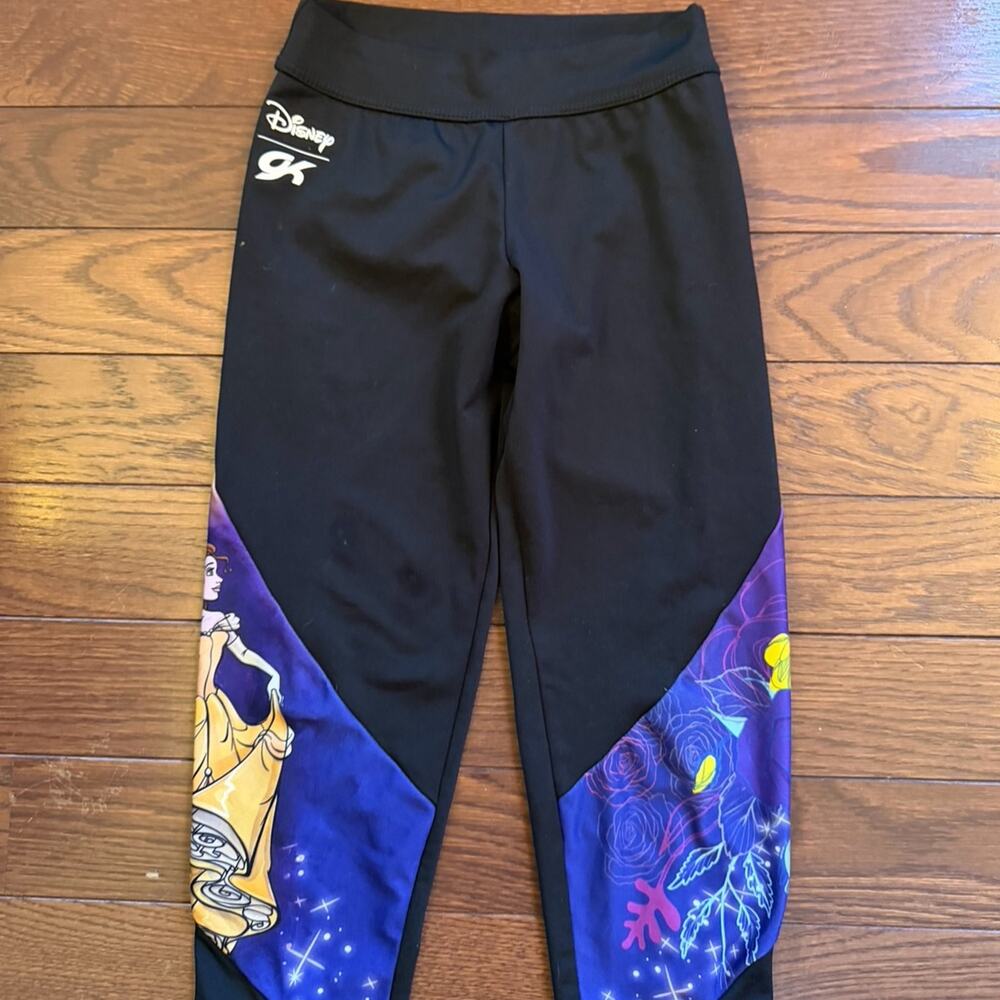 Women’s Run Disney Athletic Cropped Beauty & The Beast Leggings Size AS